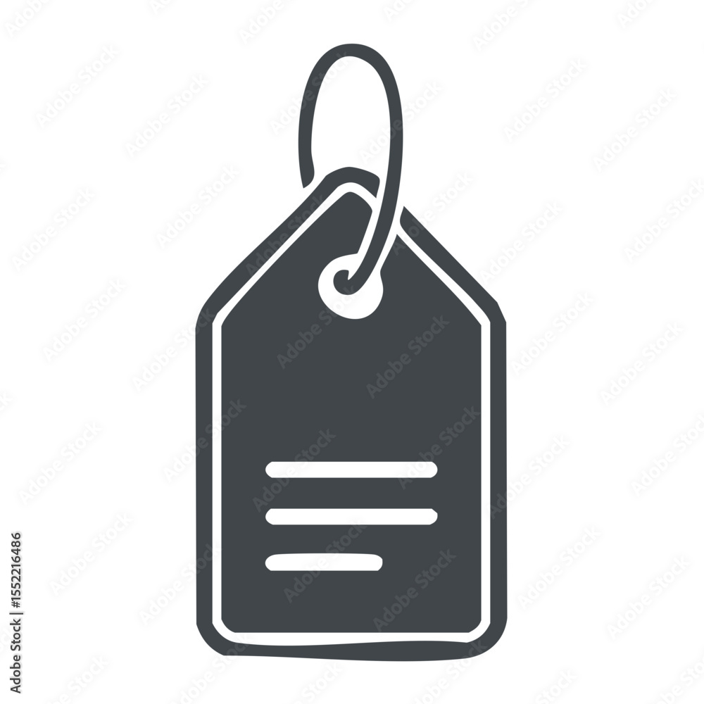 Poster simple price tag icon design hanging with string for retail labels and product information on black 