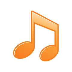 Bright Orange Musical Notes Icon on Black Background Emphasizing Harmony and Melody for Creative Projects