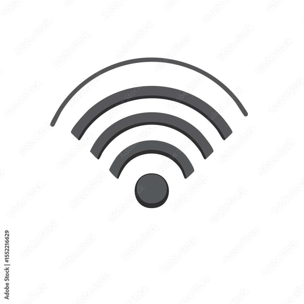 Poster wireless internet symbol on dark background, wi-fi network connection indicator