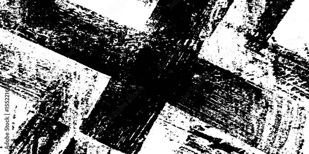 Aufkleber Bold cross with seamless dry brush texture and noise effect for unique design