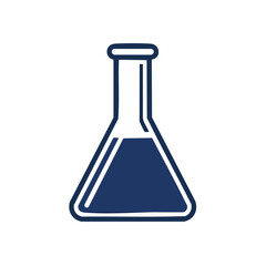 Erlenmeyer Flask with Liquid Isolated on Black Science Lab Container Chemistry