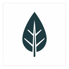 Single Teal Leaf Graphic on White Background for Nature and Sustainability Concepts