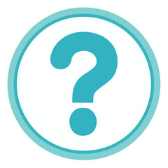Question Mark Icon with Teal Circle Border, Asking Questions, Seeking Answers, Support