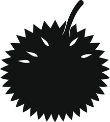 Silhouette of a Durian Fruit A Tropical Delicacy Icon