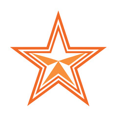 Geometric Orange and White Star Shape Design on Black Background Graphic Icon