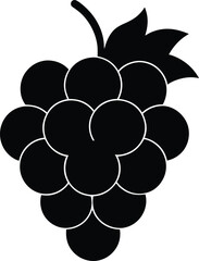 Silhouette of a Grape Bunch A Simple, Elegant Vector Illustration