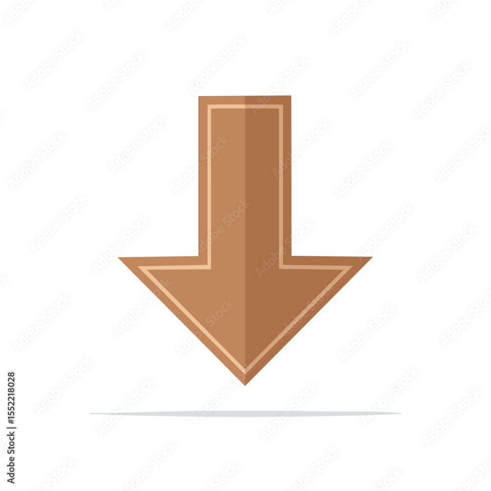 Poster brown download arrow illustration pointing downward on black background with loading bar for web des