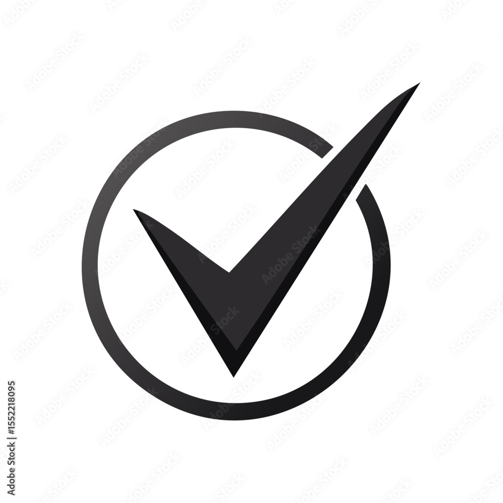 Aufkleber dark check mark icon symbol in circle button confirmation approval