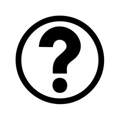 Question Mark Symbol in Circle on Black Background, Solution, Doubt, Confusion