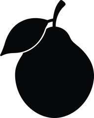 Silhouette of a Pear Fruit A Simple, Elegant Vector Illustration