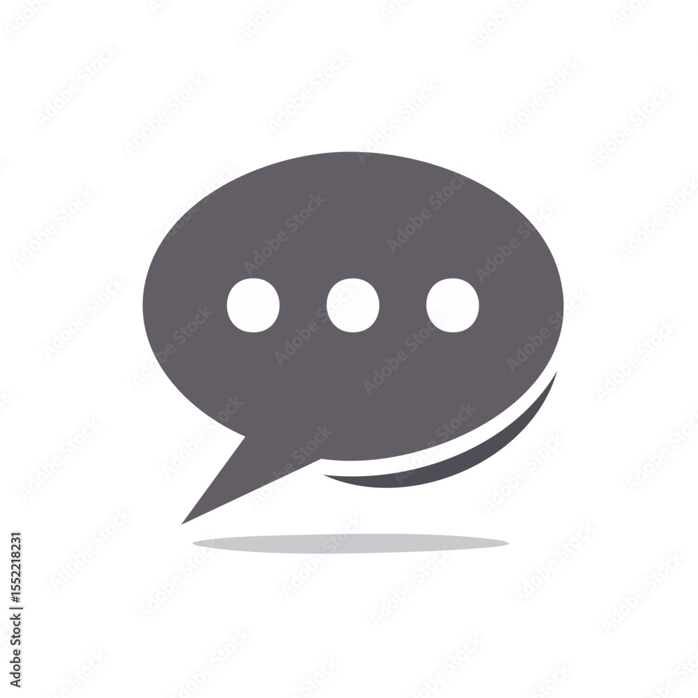 Poster speech bubble icon design depicting communication thought and message