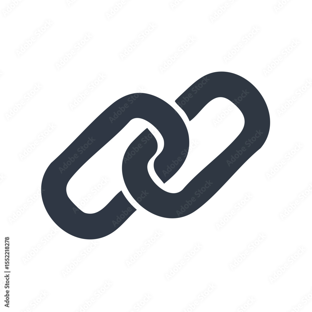 Aufkleber two interlocked dark grey chains on a black background for connection and security concepts