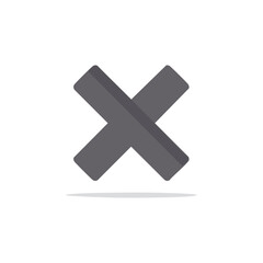 Fototapeta premium Error Message Icon Gray X Symbol on Black Background for User Interface Design
