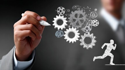 Dynamic innovation strategies business environment visual concept creative workspace progress perspective