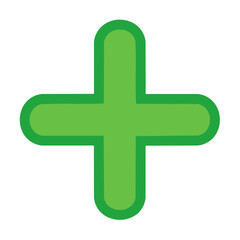 Fototapeta premium A Green Plus Sign Illustration for Addition, Positivity, and Healthcare Concepts