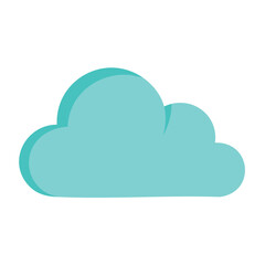Simple vector cloud illustration in light blue color with a shadow for weather forecast or graphic design projects on black background