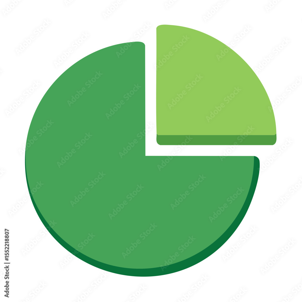 Poster green pie chart showing business growth statistics and data visualization