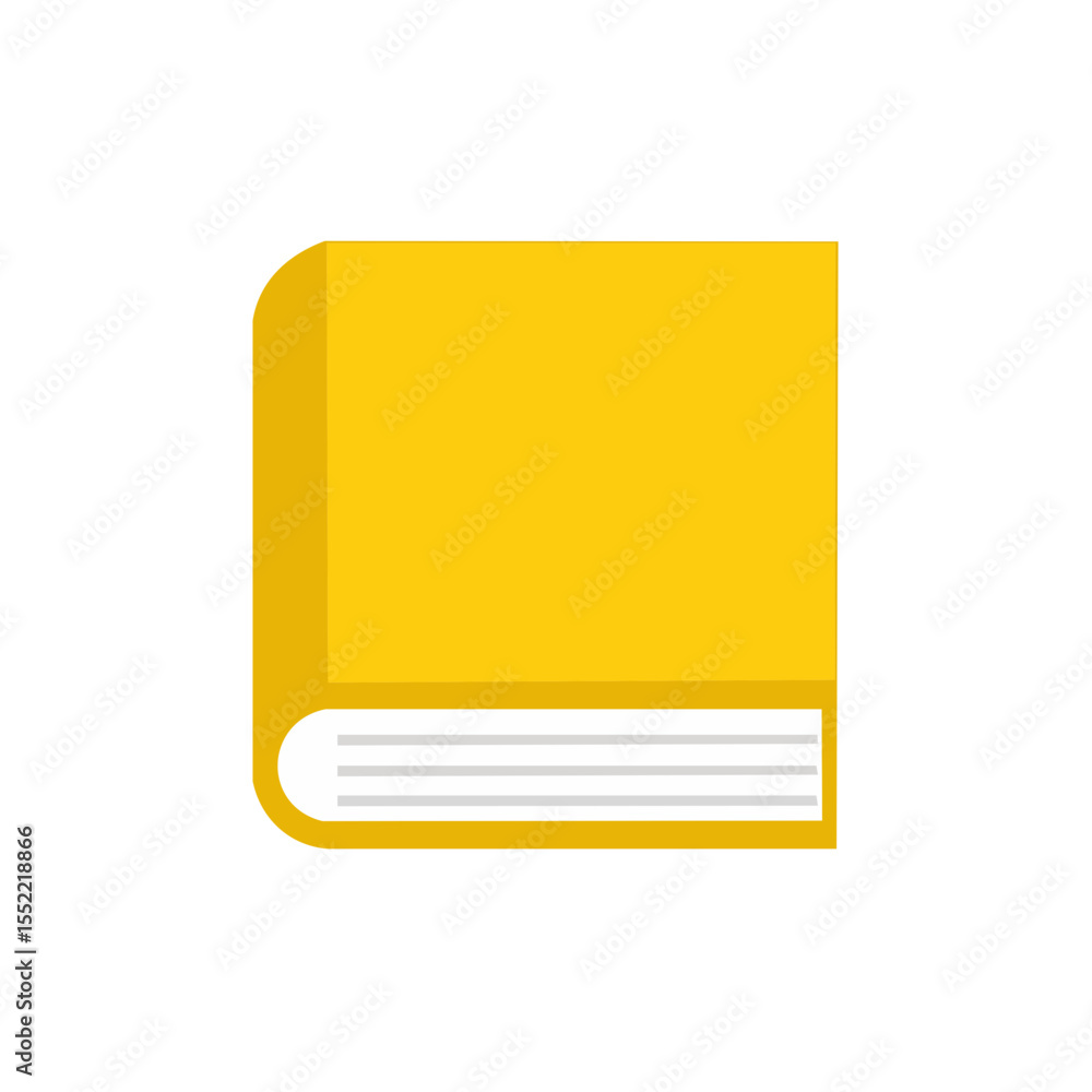 Poster isolated yellow book flat design style study and education conceptual element symbol for learning re