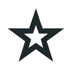 Fototapeta premium Elegant Star Symbol Graphic Design on Black Background Emphasizing Modern Minimalism Style