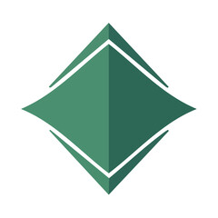 Obraz premium Abstract geometric logo design with diamond shapes in trendy forest green color