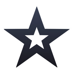 Obraz premium Simple Star Icon Illustration with White Star Inside Blue Gradient Star on Black Background for Various Themes