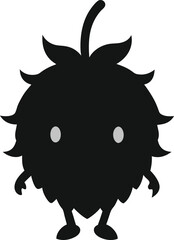 Adorable Black Raspberry Character Illustration Cute Berry Mascot Design