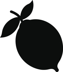 Refreshing Lemon Silhouette A Simple Vector Illustration of Citrus Fruit