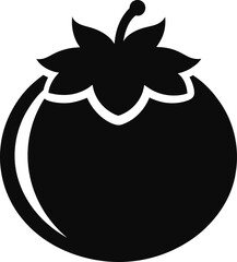 Silhouette Illustration of a Mangosteen Fruit A Tropical Delight