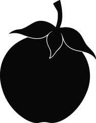 Silhouette of a Tomato A Simple, Elegant Vector Illustration of a Fresh Tomato