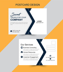 Corporate Business Postcard Design Promoting Company Services