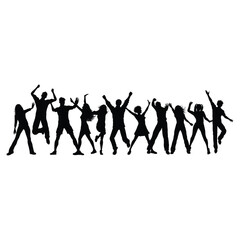 Silhouette of a group of people celebrating and dancing