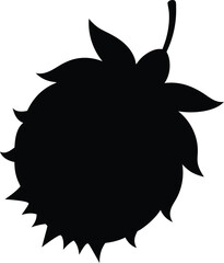 Silhouette of a Raspberry A Simple, Elegant Vector Illustration