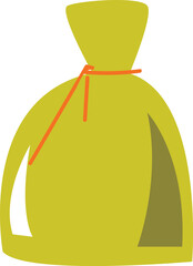 Flat Vector Illustration of a Tied Sack or Money Bag