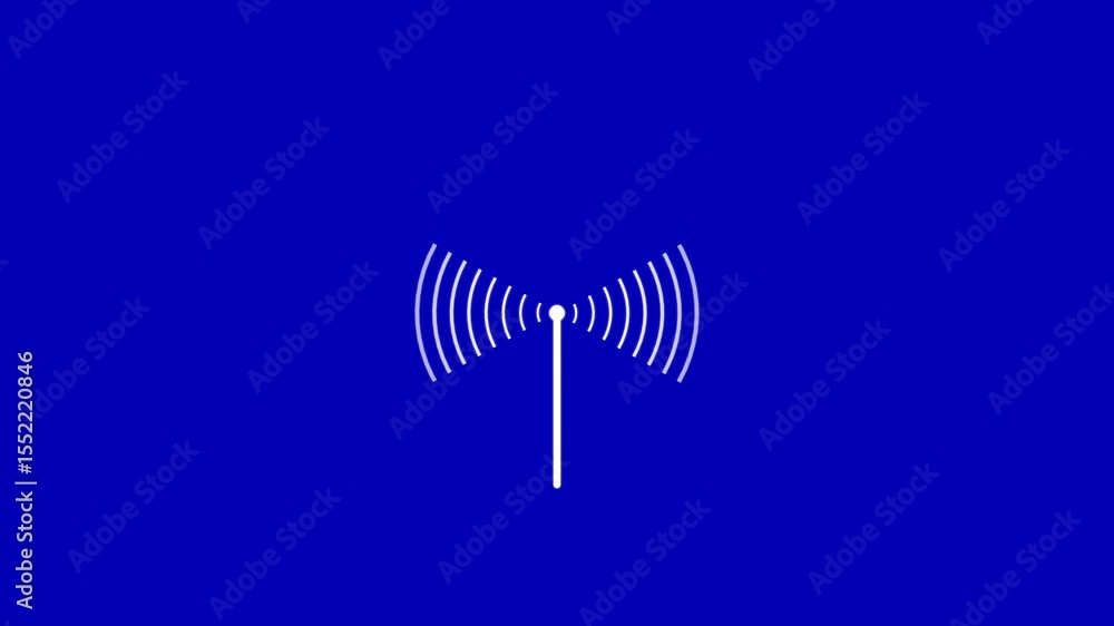Poster abstract technology wireless signal icon animation with black background technology radio wave stati