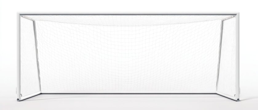 The soccer goal with a white net on a pristine background - Powered by Adobe