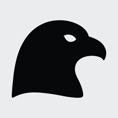 Silhouette eagle head side profile minimal logo Vector illustration
