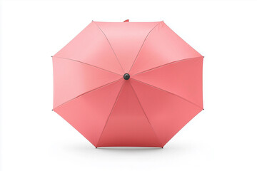 A colorful pink umbrella open for protection against rain, a vibrant 3D vector object isolated on white