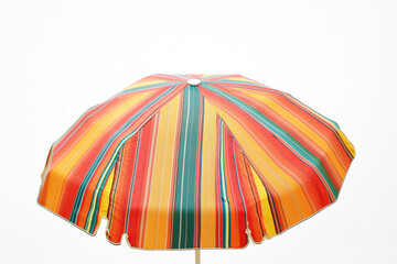 A vibrant collection of colorful plastic bag, striped socks, and a straw hat burst with eclectic and playful energy