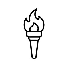 Handdrawn Torch with Flames on Background Symbolizing Labour and Effort fire outline