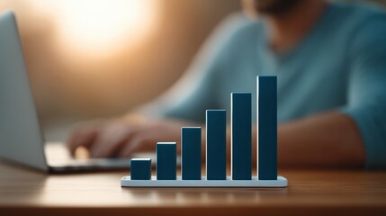 Analyzing growth trends in business performance office setting data visualization professional environment close-up view insights for success