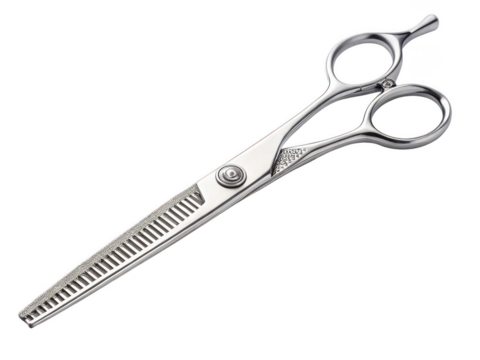 Thinning shears png silver shears png hair scissors png salon tool png styling shears png professional scissors png transparent background image