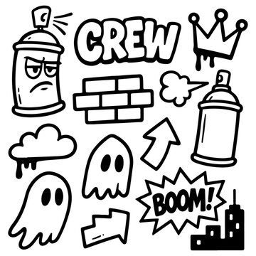 Unique and high quality Hand-drawn vector graffiti illustrations. Graffiti cartoons, doodles. Perfect for apparel prints, posters, and stickers.
