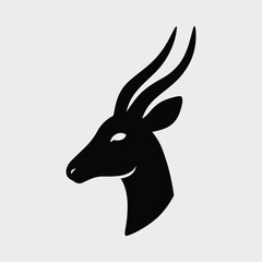 Silhouette gazelle head profile elegant simple logo Vector illustration