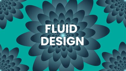 Abstract fluid blue floral fluid and circle-themed fluid background with business design elements