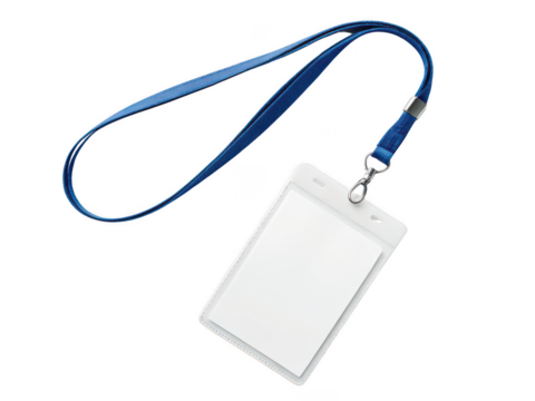 Badge with blue lanyard png ID badge png event pass png name tag png employee badge png plastic badge png office lanyard png transparent background image - Powered by Adobe