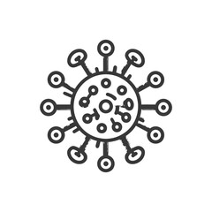 Obraz premium Grunge Style Coronavirus Icon: Black and White Medical Illustration