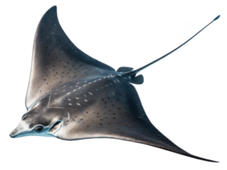 Spotted eagle ray png patterned ray png exotic fish png ocean ray png aquatic creature png swimming ray png animal png transparent background image