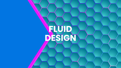 Fluid design graphic elements. Dynamic background with abstract forms and lines. Gradient abstract banner design with Abstract golf fluid background with hexagon pattern and digital ball design