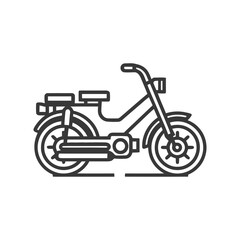 Minimalist Moped Icon: Clean Line Art Illustration on White Background