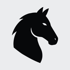 Silhouette horse head logo equine animal symbol Vector illustration